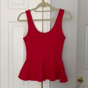 Anthropologie Ganni Pink Peplum Tank Top